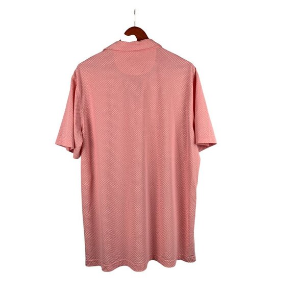 Johnnie-O Mens XL Pink Polo Shirt With Pattern Polyester Blend - Picture 2 of 3